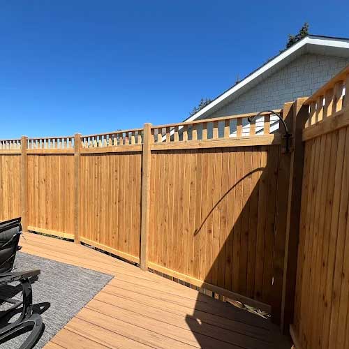 Natural cedar fence & deck staining
