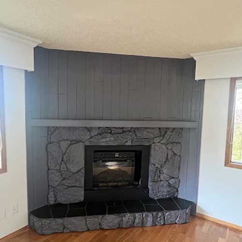 Modern fireplace feature wall